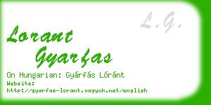 lorant gyarfas business card