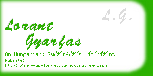 lorant gyarfas business card